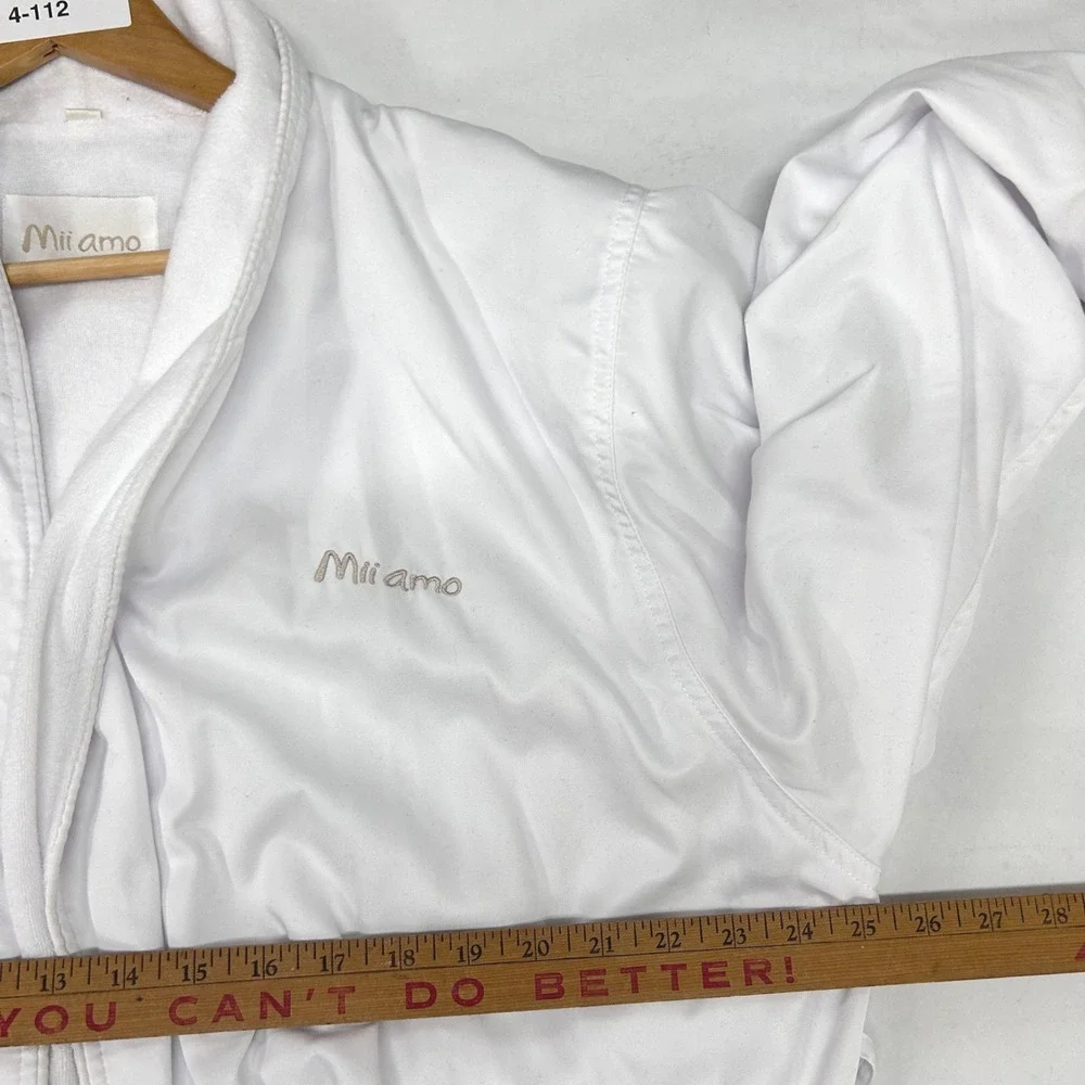 Mii Amo Spa Robe Sedona Terry Lined One Size White Luxury Resort Bathrobe OSFM
